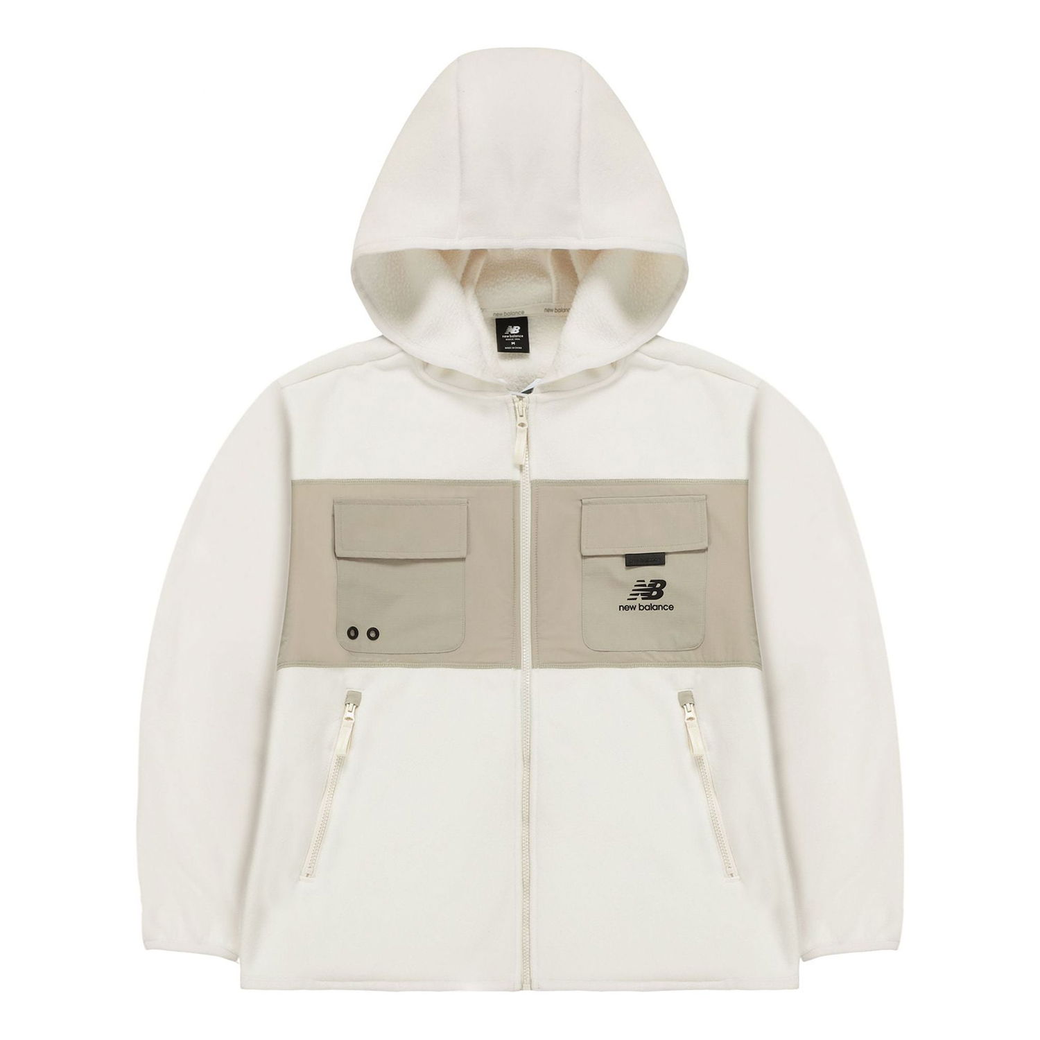 Суитчър New Balance Men's Hooded Polar Fleece Jacket Бяло | AMJ13382-MSU, 0