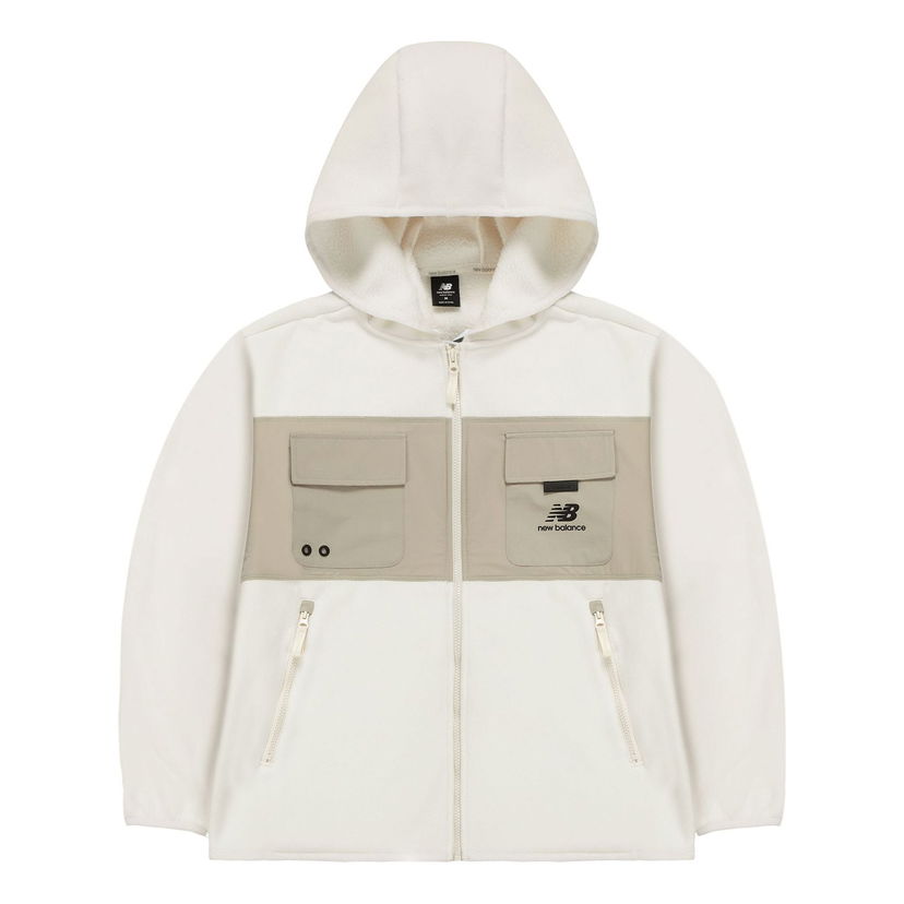 Суитчър New Balance Men's Hooded Polar Fleece Jacket Бяло | AMJ13382-MSU