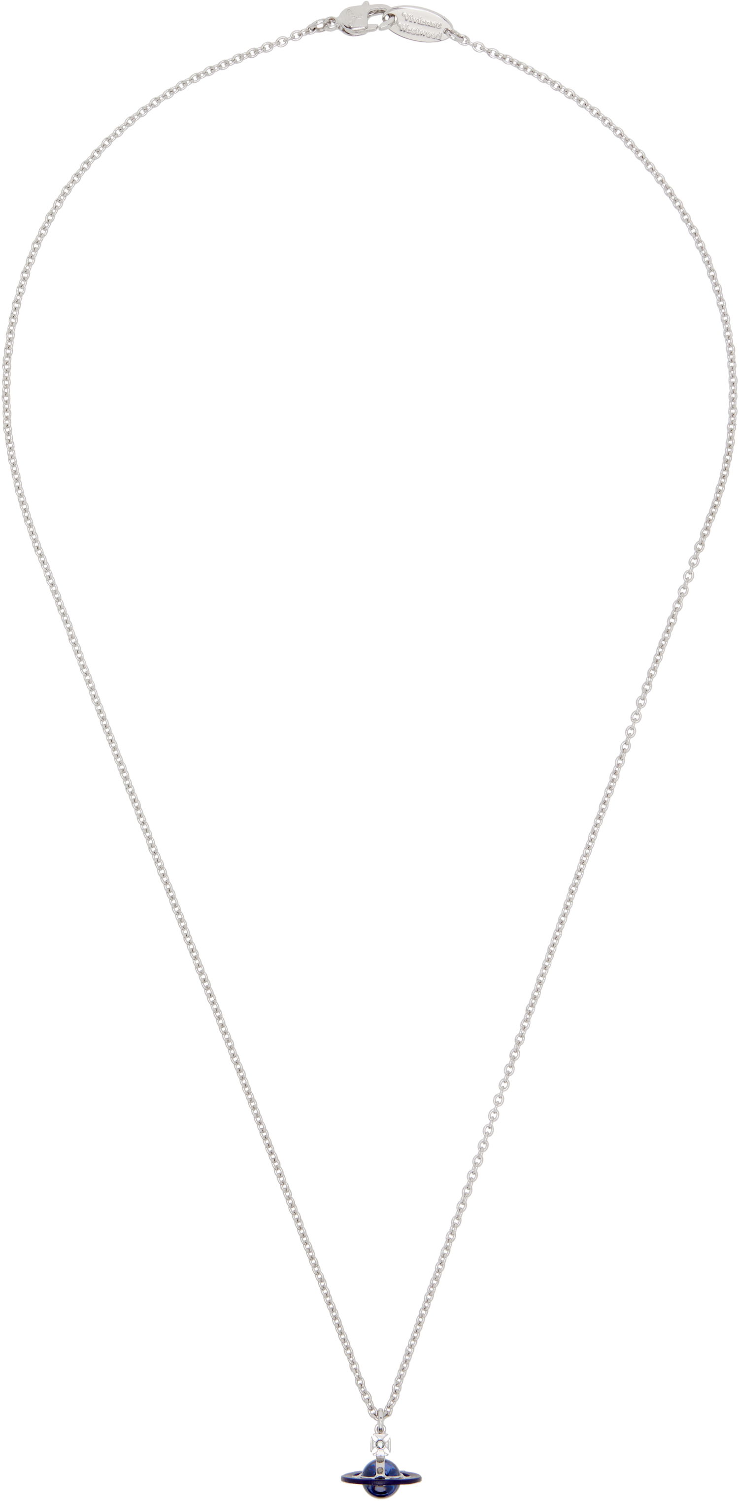 Колие Vivienne Westwood Petite Original Orb Pendant Necklace Синьо | 630203CH-02P675-, 0