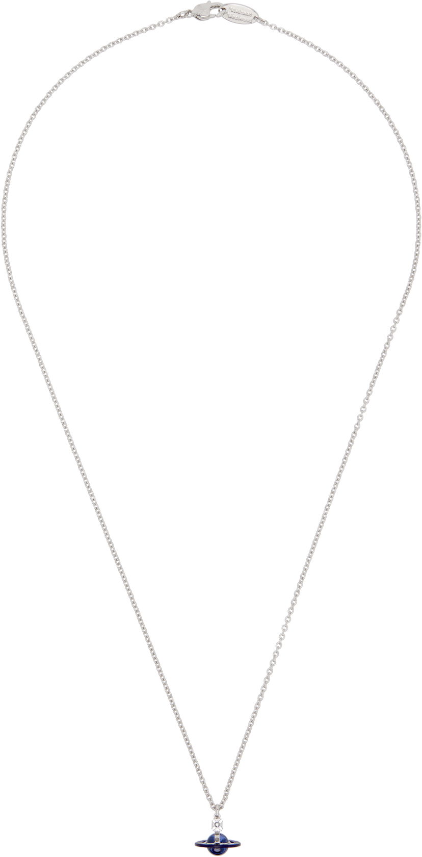 Колие Vivienne Westwood Petite Original Orb Pendant Necklace Синьо | 630203CH-02P675-