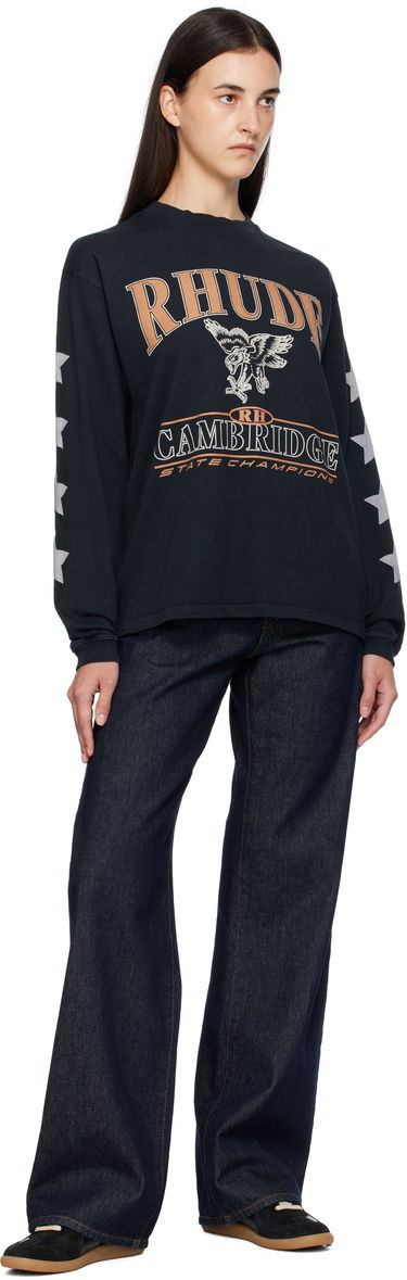 Тениска Rhude Rhude 'Cambridge State Champs' Long Sleeve T-Shirt Черно | RHPF25TT15012, 3