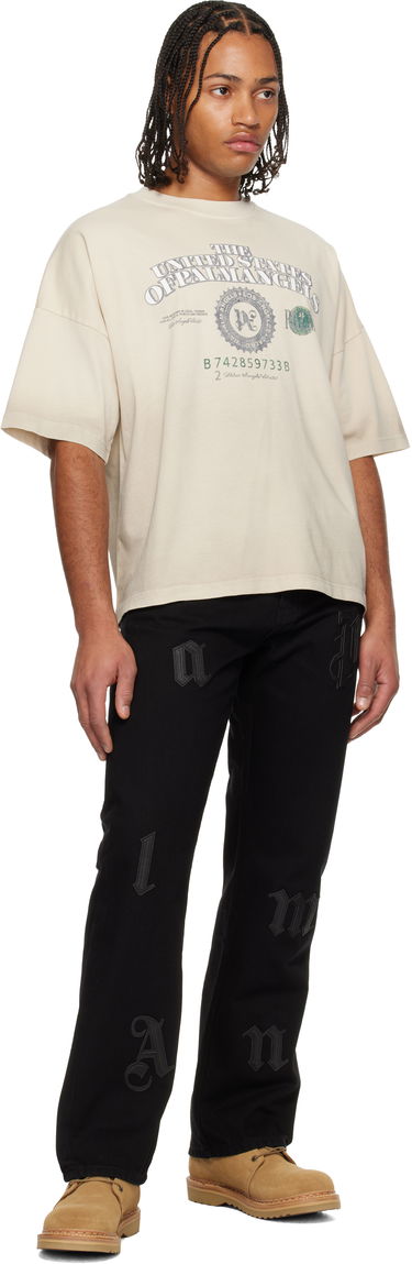 Тениска Palm Angels PA Dollar Loose T-shirt Бежово | PMAA10DF25JER0030B10, 3