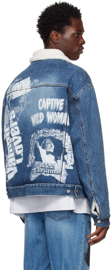 Яке We11done Oversized Faux-Shearling Denim Jacket Синьо | WD-DJ3-22-378-U-BL, 2