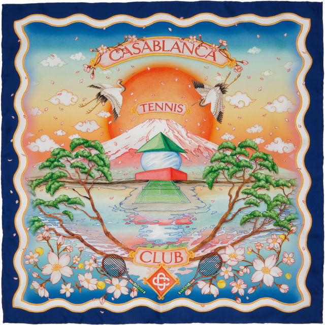 Casablanca Tennis Club Silk Scarf