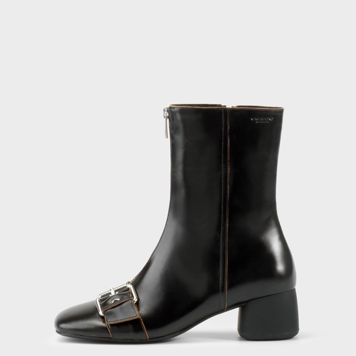 Кецове и обувки Vagabond Livia Buckle Block Heel Ankle Boot with Contrasting Trim Черно | 6056-199-20, 0