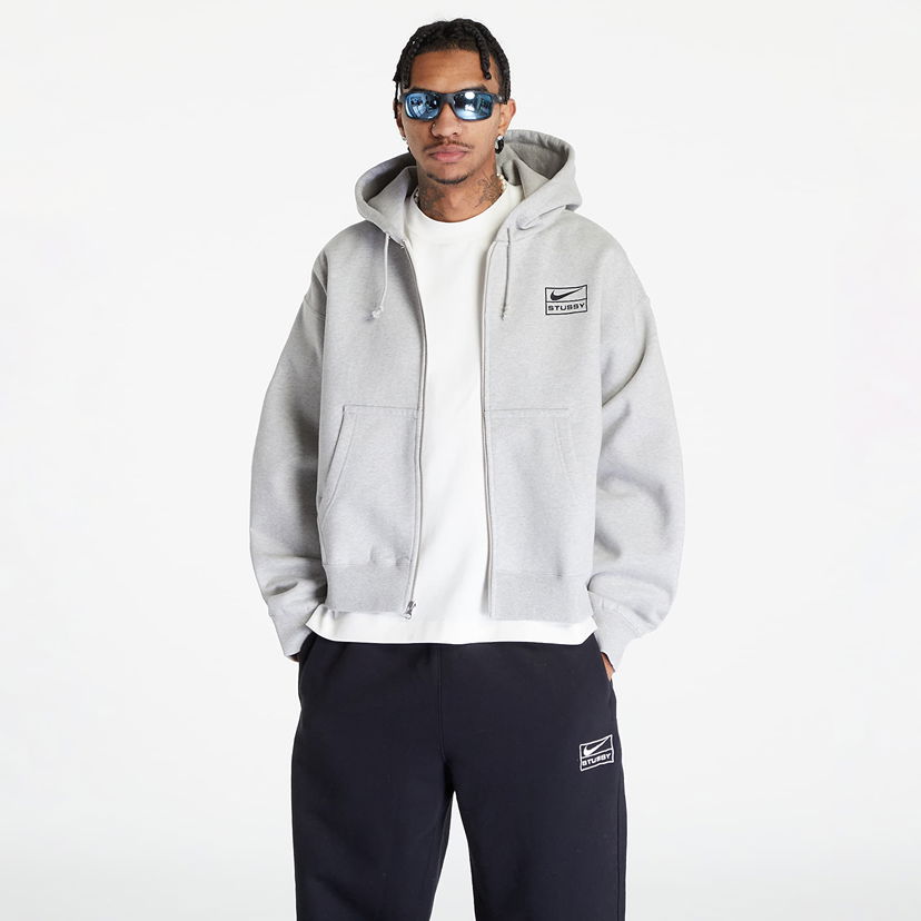 Суитчър Nike Stüssy NRG x Full-Zip Fleece Hoodie Šedá Сиво | FJ9181-050