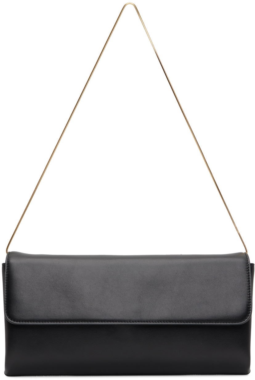 Дамска чанта The Row Leather Shoulder Bag With Gold-Tone Chain Черно | W1534-L50