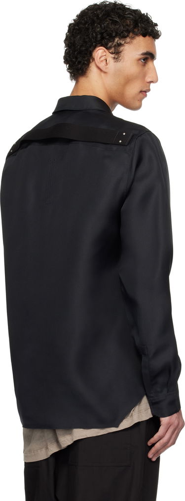 Риза Rick Owens Hollywood Silk Gazar Overshirt Черно | RU01E5236 SG, 2