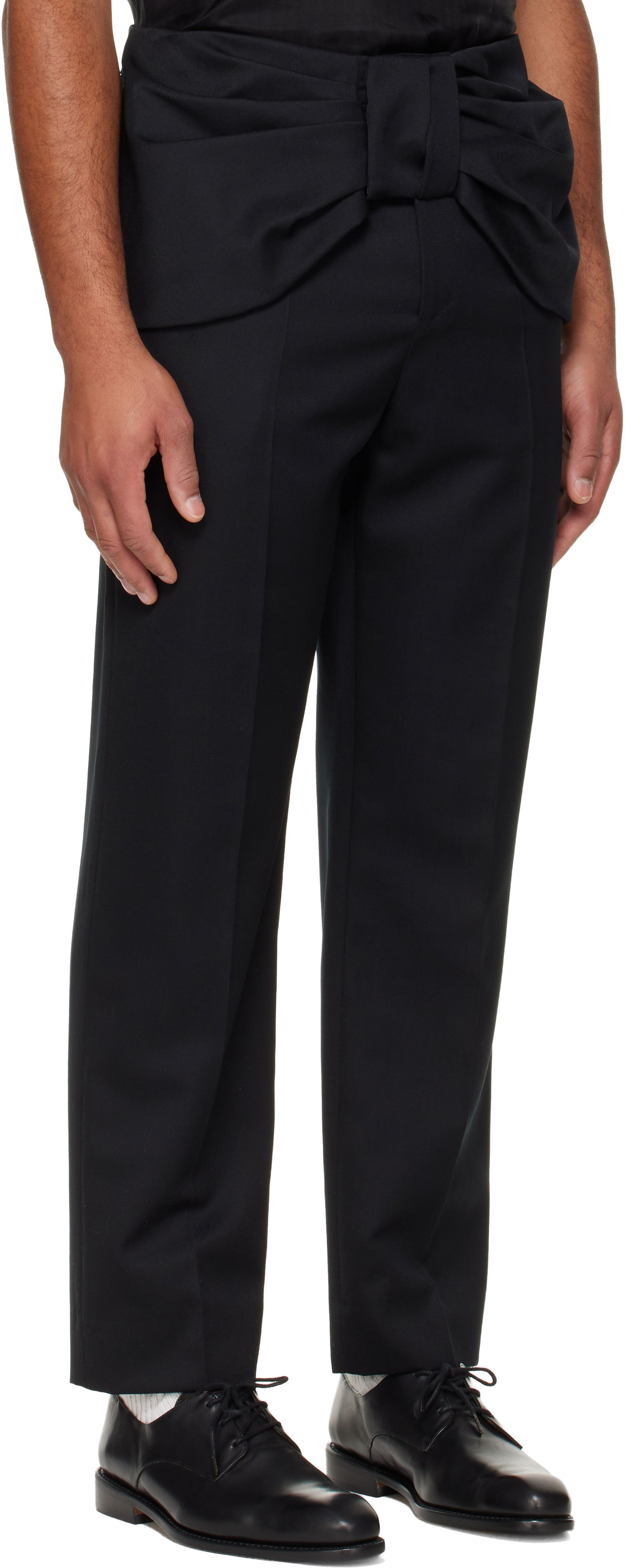 Панталони Simone Rocha Simone Rocha Bow Waist Straight Leg Trousers Черно | 4170 1217, 1