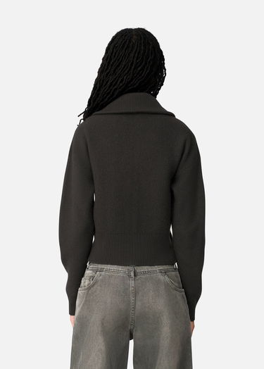 Пуловер AXEL ARIGATO Verve Ribbed Collar Cropped Zip-Up Cardigan Черно | A3703002, 3