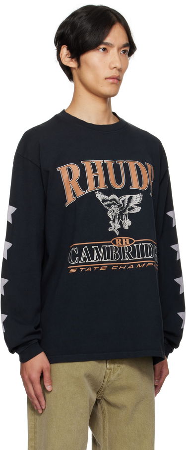 Тениска Rhude Rhude 'Cambridge State Champs' Long Sleeve T-Shirt Черно | RHPF25TT15012, 4