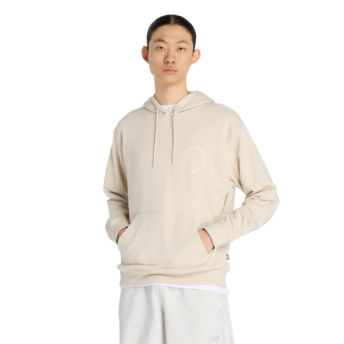 Суитчър New Balance Circular Logo Hoodie Бежово | MT51916-TWF, 0