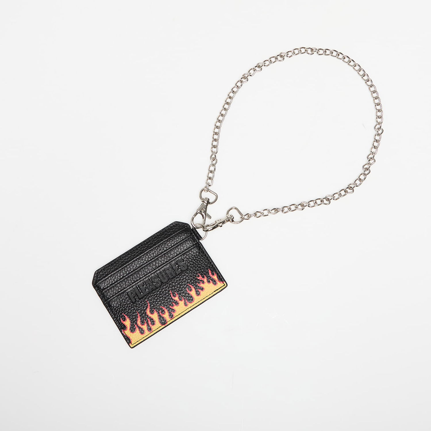 Портфейл Pleasures PLEASURES Leather Card Holder with Chain Черно | P25SU073 BLACK, 0