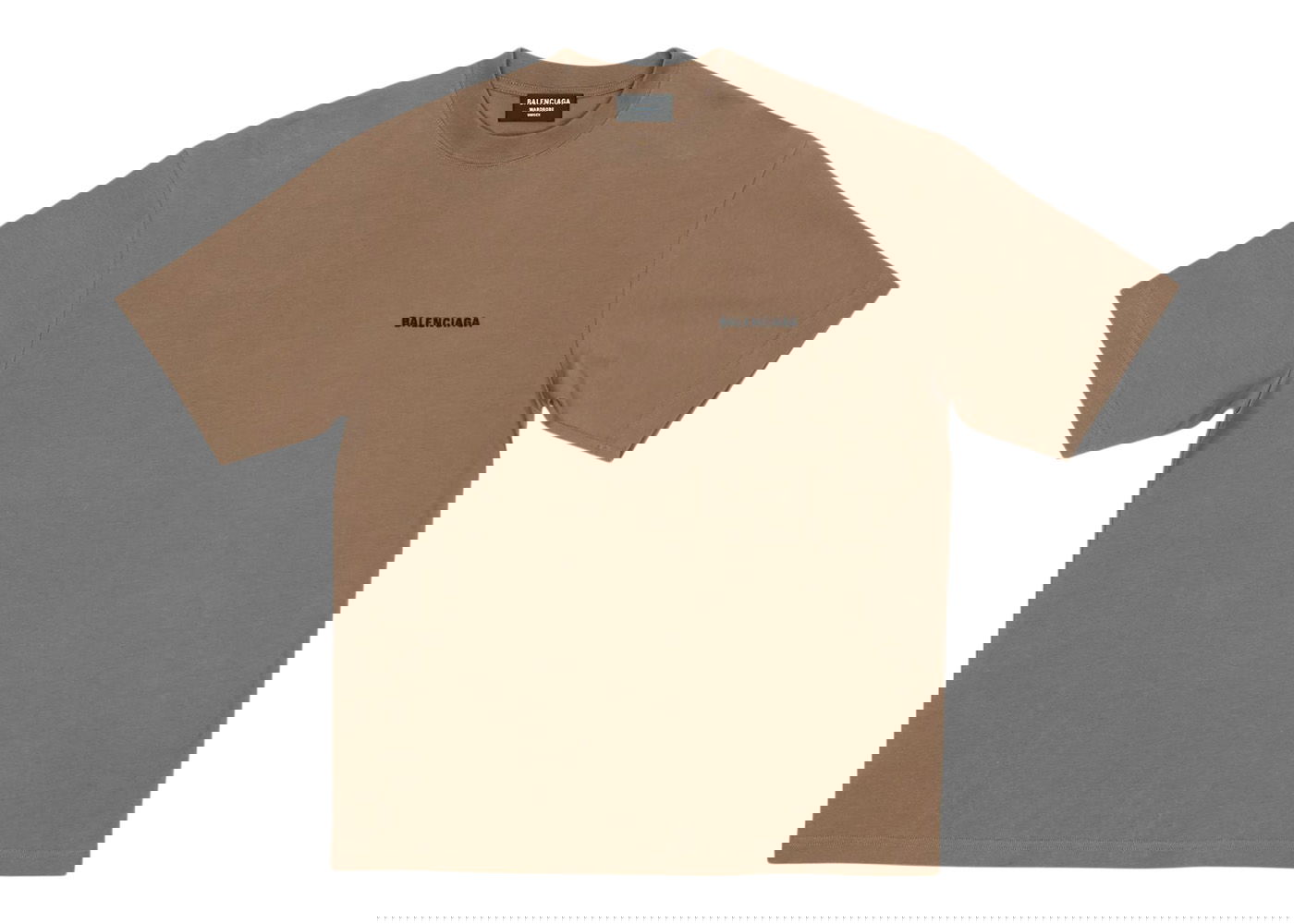 Тениска Balenciaga Back Logo Regular Fit Vintage T-shirt Кафяво | 612966TMVF47761, 0