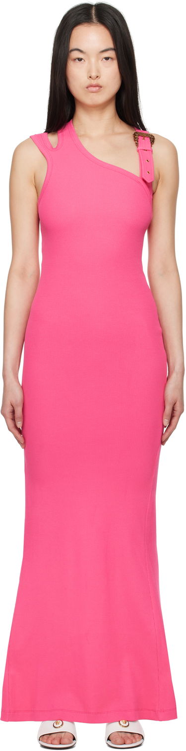 Pокля Versace Versace Jeans Couture Baroque Buckle One Shoulder Maxi Dress Розово | E78HAO973_EJ0004, 0