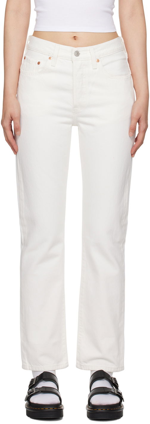 Панталони и дънки Levi's White 501 Original Fit Jeans Бяло | 12501-0501, 0