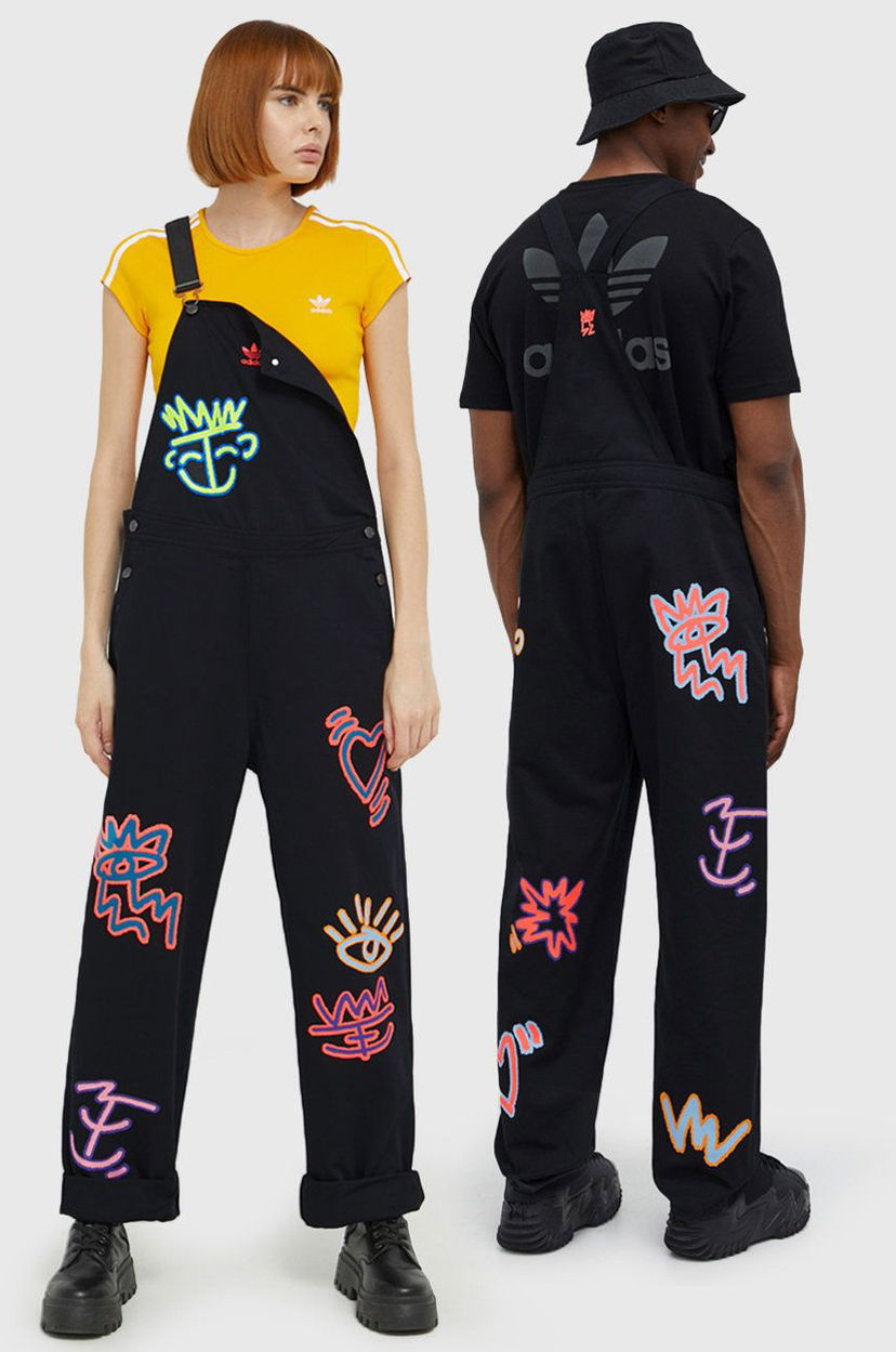 Комбинезон adidas Originals Doodle Print Wide-Leg Overalls Черно | HC3090