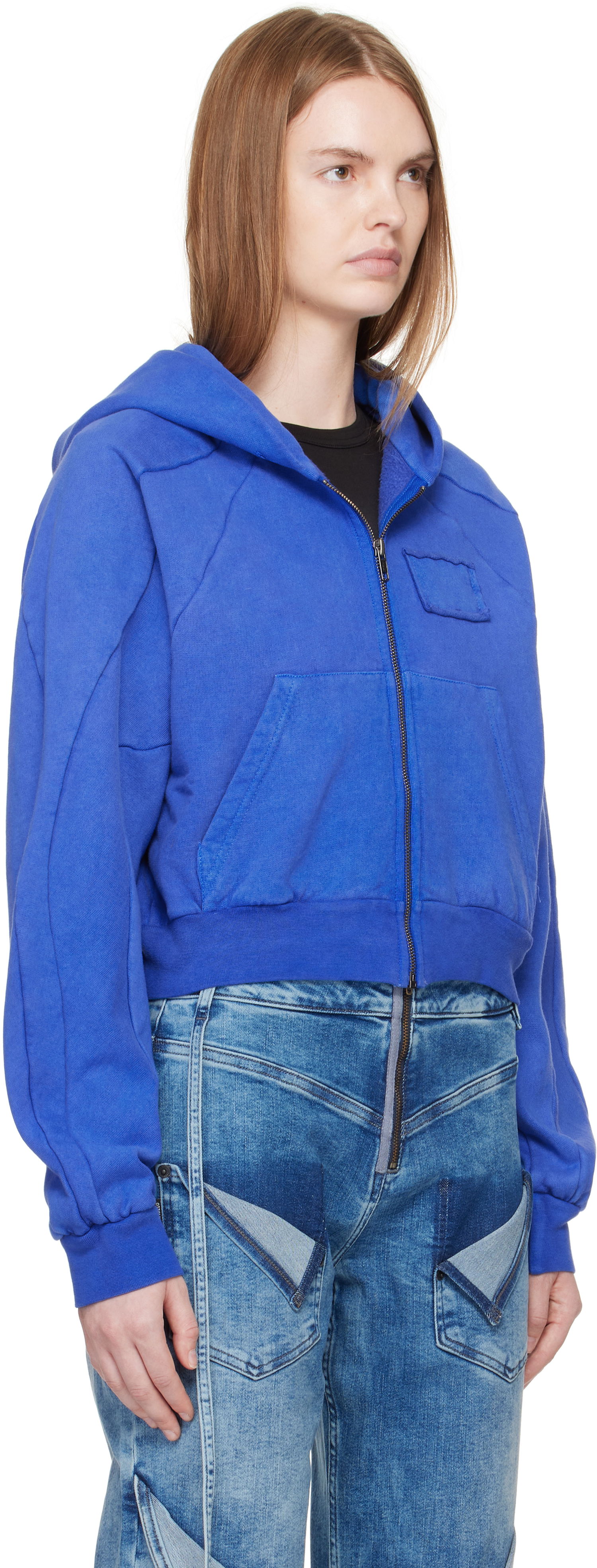 Суитчър Ottolinger Ottolinger Multiline Zip Hoodie Синьо | 115-600415-03, 1