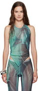 Jean Paul Gaultier Mesh Scarf Printed Halter Top