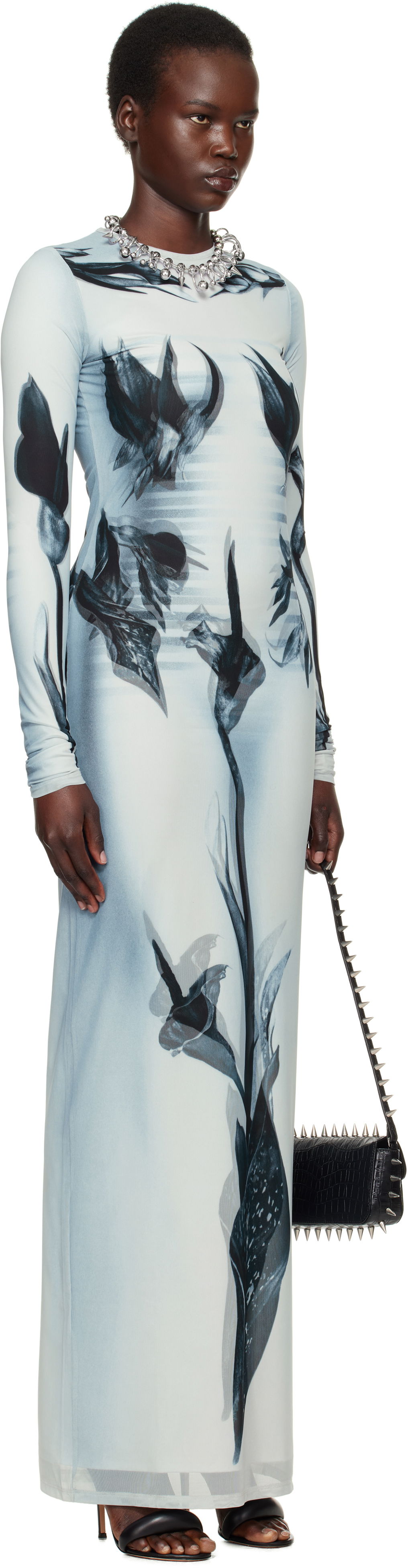 Pокля Jean Paul Gaultier Jean Paul Gaultier 'The Flower Body Morphing Marinière' Maxi Dress Синьо | 25/33-F-RO371-T581-010200, 1