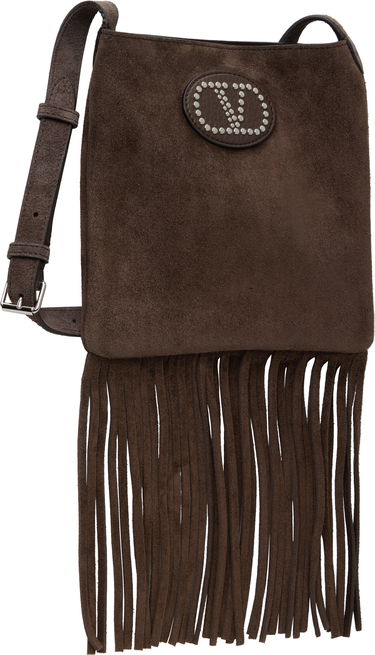 Чанта през рамо Valentino Valentino Garavani Nellcôte Suede Fringe Small Crossbody Bag Кафяво | 6W2B0R30TYW, 1