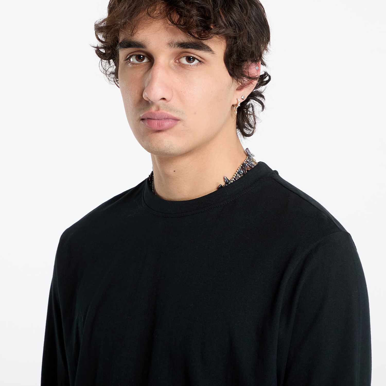 Тениска Urban Classics T-Shirt Longsleeve Basic Черно | TB7044-00007, 1