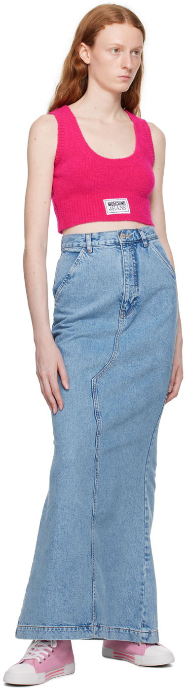 Потник Moschino Jeans Patch Knit Tank Top Розово | 0880 8204, 3