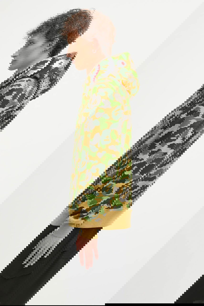 Суитчър BAPE ABC Camo Shark Half-Zip Hoodie Многоцветен | 1K80114010, 1