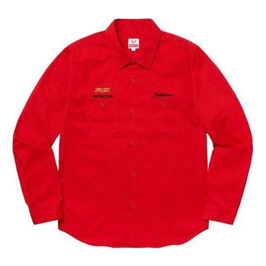 Риза Supreme Honda Fox Racing Work Shirt Червено | SUP-FW19-601