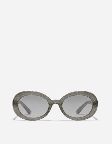 Слънчеви очила Dolce & Gabbana Dolce & Gabbana DNA Glitter Oval Sunglasses Сиво | VG600PVN1879V000, 0