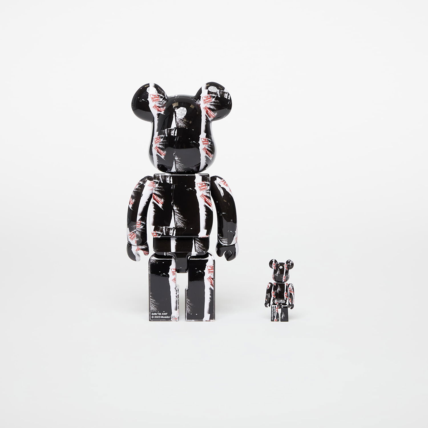 Колекционерско Medicom Toy BE@RBRICK Andy Warhol × The Rolling Stones Sticky Fingers 100% & 400% Set Черно | MT_0034, 1