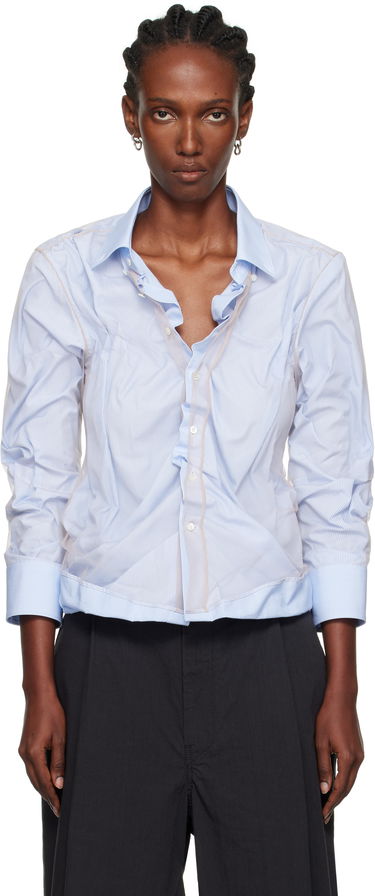 Риза Maison Margiela Maison Margiela Organic Cotton Button-Down Shirt Синьо | S29DL0218 MTN125, 0