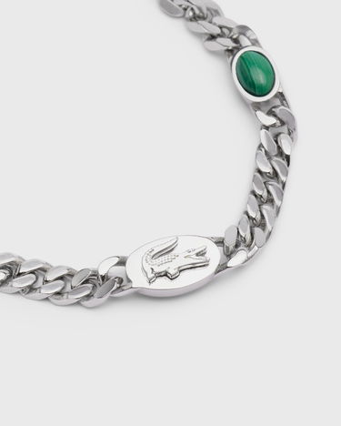 Гривна Lacoste Chain Bracelet with Crocodile Emblems and Oval Inlays Металик | JL127B-041, 1