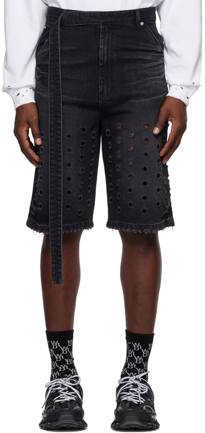 Къси панталони We11done We11done Denim Eyelet Shorts Черно | WD-DP1-22-358-M-WB, 0