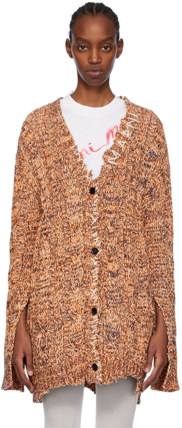 Пуловер Marni Distressed Cardigan Оранжево
 | CDMD0329Q0 UFC068