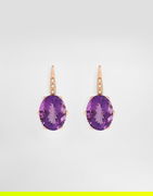 Anna Earrings In 18-carat Red Gold With Amethysts And Diamonds Onesize