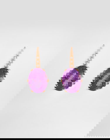 Обеци Dolce & Gabbana Anna Earrings In 18-carat Red Gold With Amethysts And Diamonds Onesize Лилаво | WESB1GWAME18M307, 0