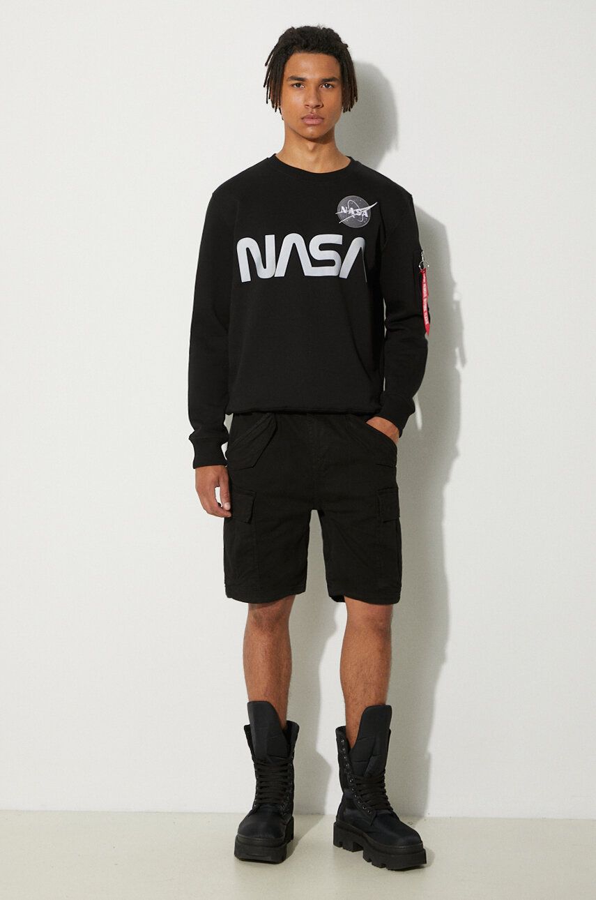 Пуловер Alpha Industries NASA Reflective Crew Sweat Черно | 178309-03, 1