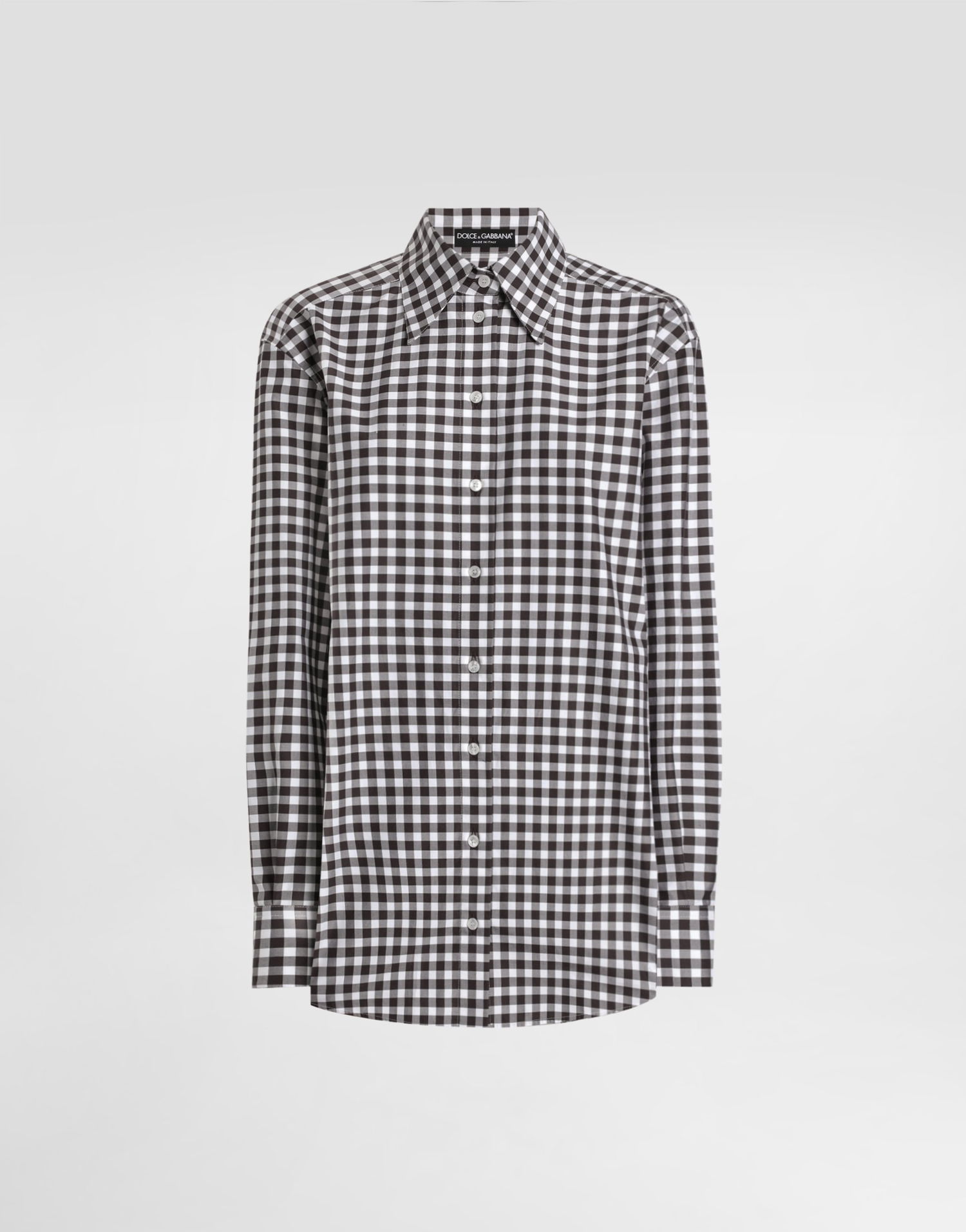 Риза Dolce & Gabbana Dolce & Gabbana Cotton Gingham Check Button-Down Shirt Кафяво | F5Q08TFQ5MYS8101, 0