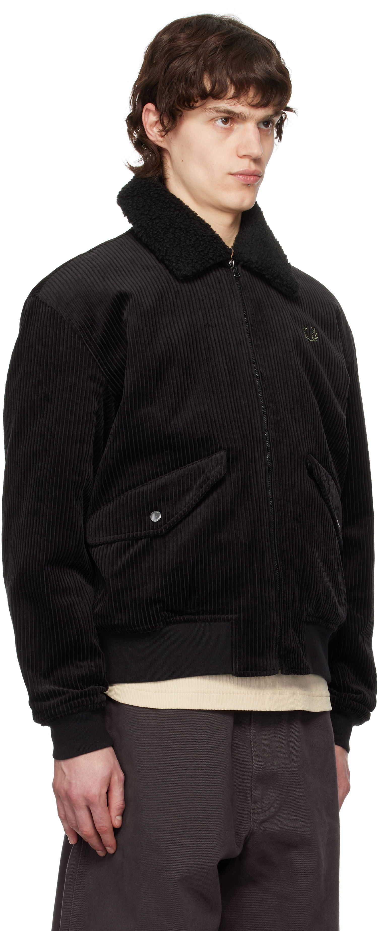 Яке бомбър Fred Perry Fred Perry Corduroy Bomber Jacket Черно | J8567, 1