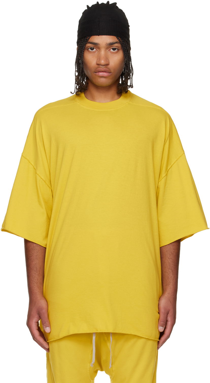 Тениска Rick Owens Concordians Tommy Oversized Raw-Edge Short Sleeve T-shirt Жълто | DU02E7259 RN