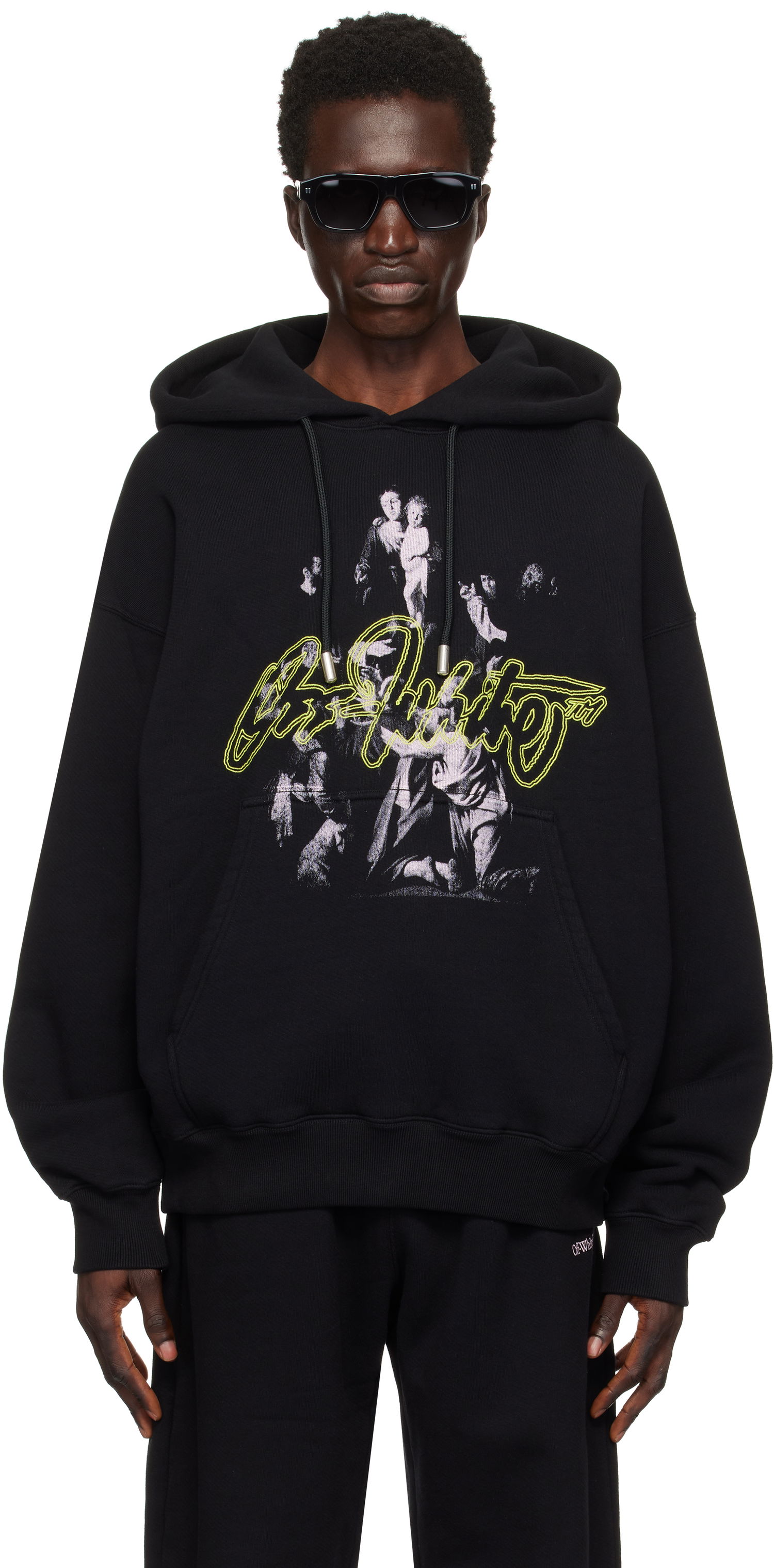 Суитчър Off-White Script Mary Skate Black Hoodie Черно | OMBB085F24FLE00C1084, 0