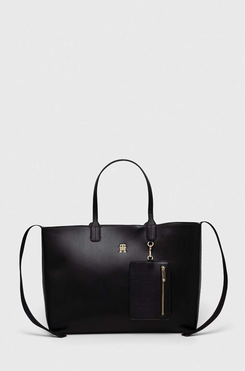 Голяма пазарска чанта Tommy Hilfiger Iconic Tote Bag Черно | AW0AW14874, 0