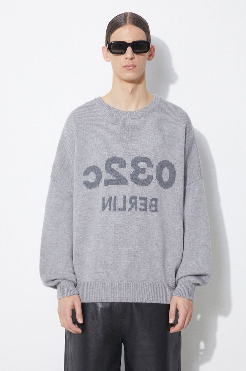 Пуловер 032C Selfie Sweater Сиво | SS24.K.1010