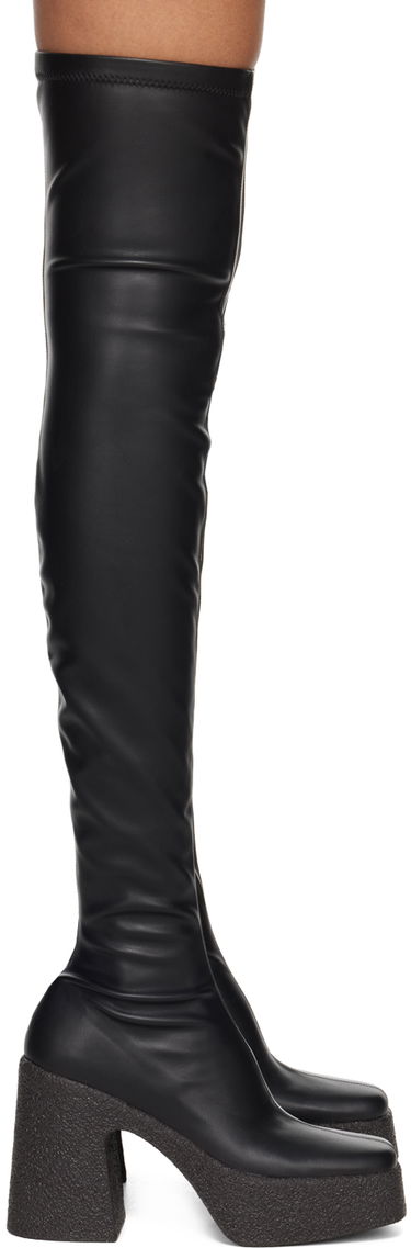 Кецове и обувки Stella McCartney Stella McCartney Skyla Thigh-High Platform Boots Черно | 596408W1CV0, 0