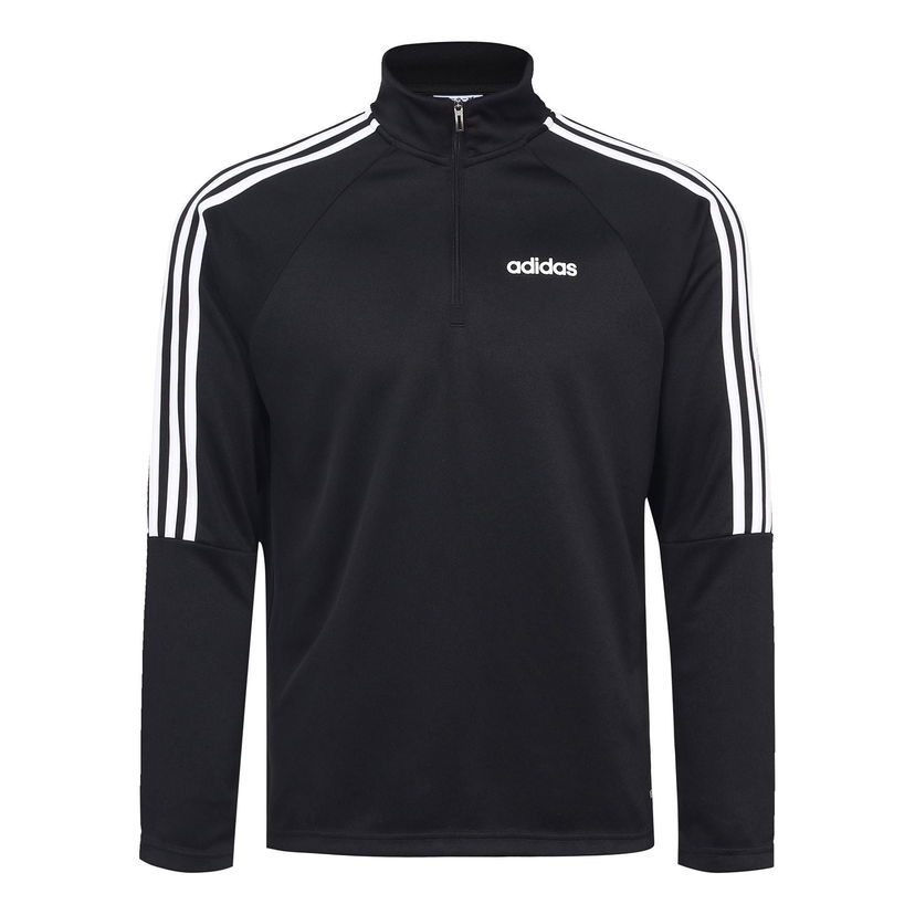 Суитчър adidas Originals 3-Stripes Quarter-Zip Pullover Черно | DY3145