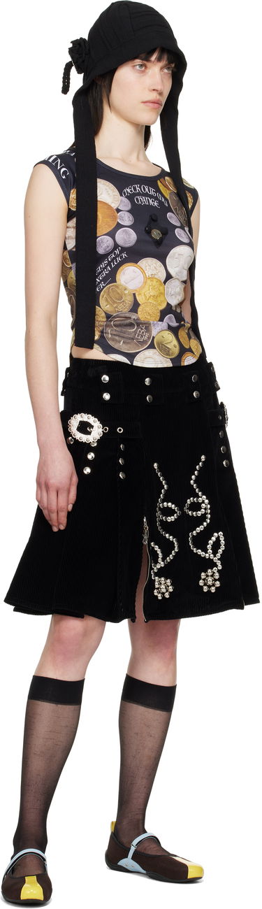Пола Chopova Lowena Chopova Lowena Corduroy Miniskirt with Metal Accents Черно | 3246, 3