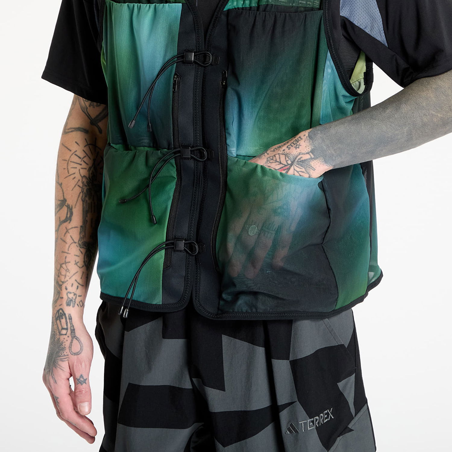 Жилетка Y-3 Y-3 Allover Print Mesh Vest Зелено | JL8300, 1