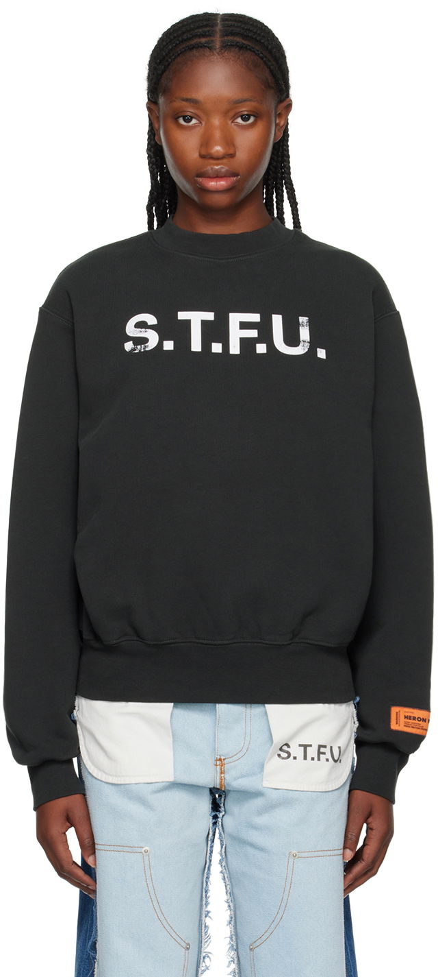Суитчър HERON PRESTON 'S.T.F.U.' Sweatshirt Черно | HWBA014F23JER0091001, 0