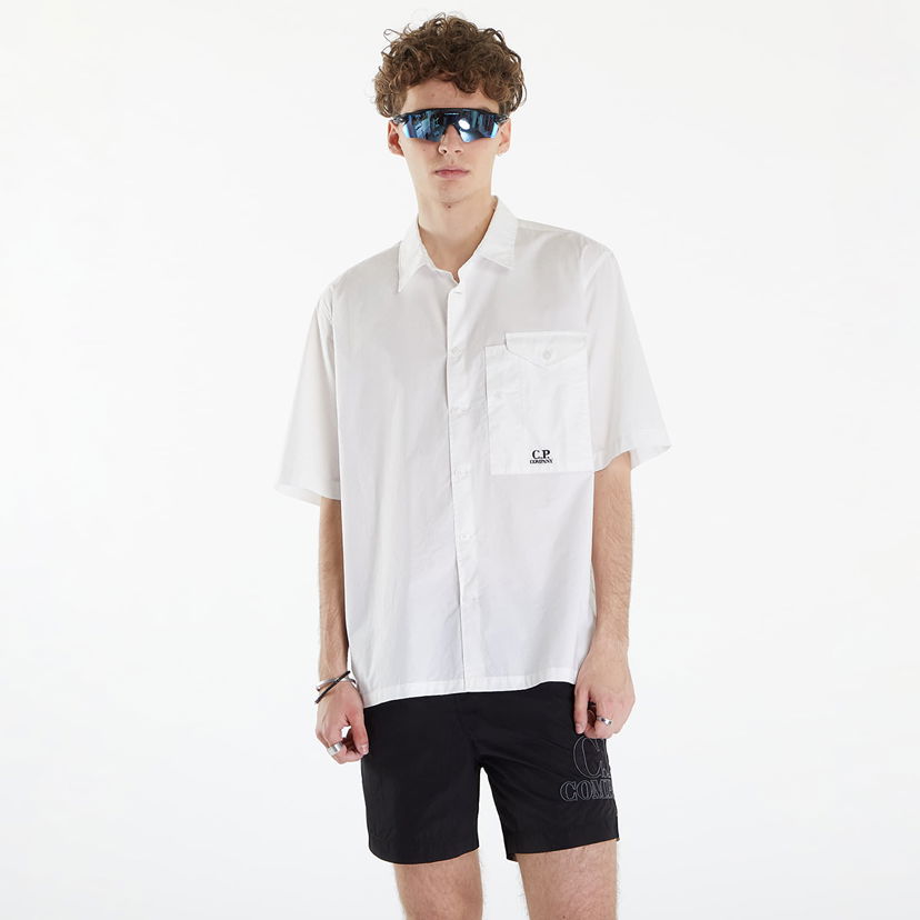 Риза C.P. Company Short Sleeve Shirt Gauze White Бяло | 16CMSH208A005328G-103